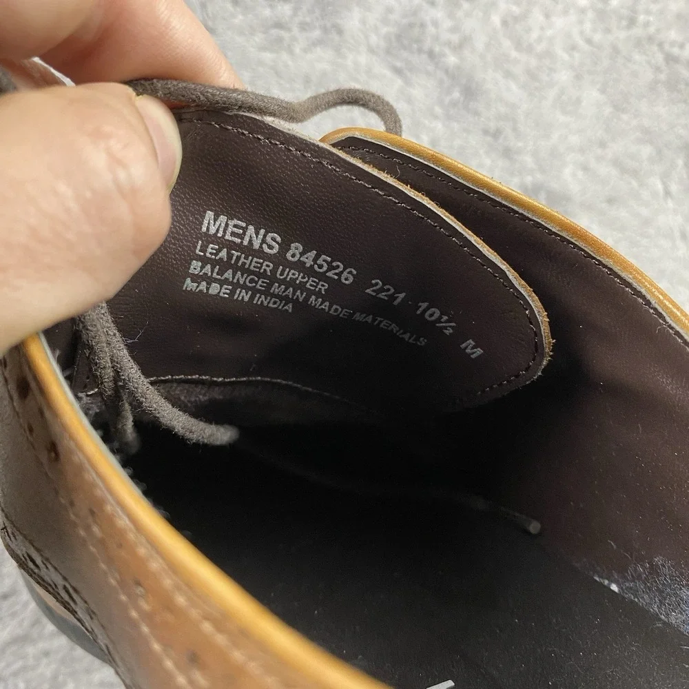 Nunn Bush Brown Leather Oxford Dress Shoes‎ Mens Size 10.5 M Comfort Gel